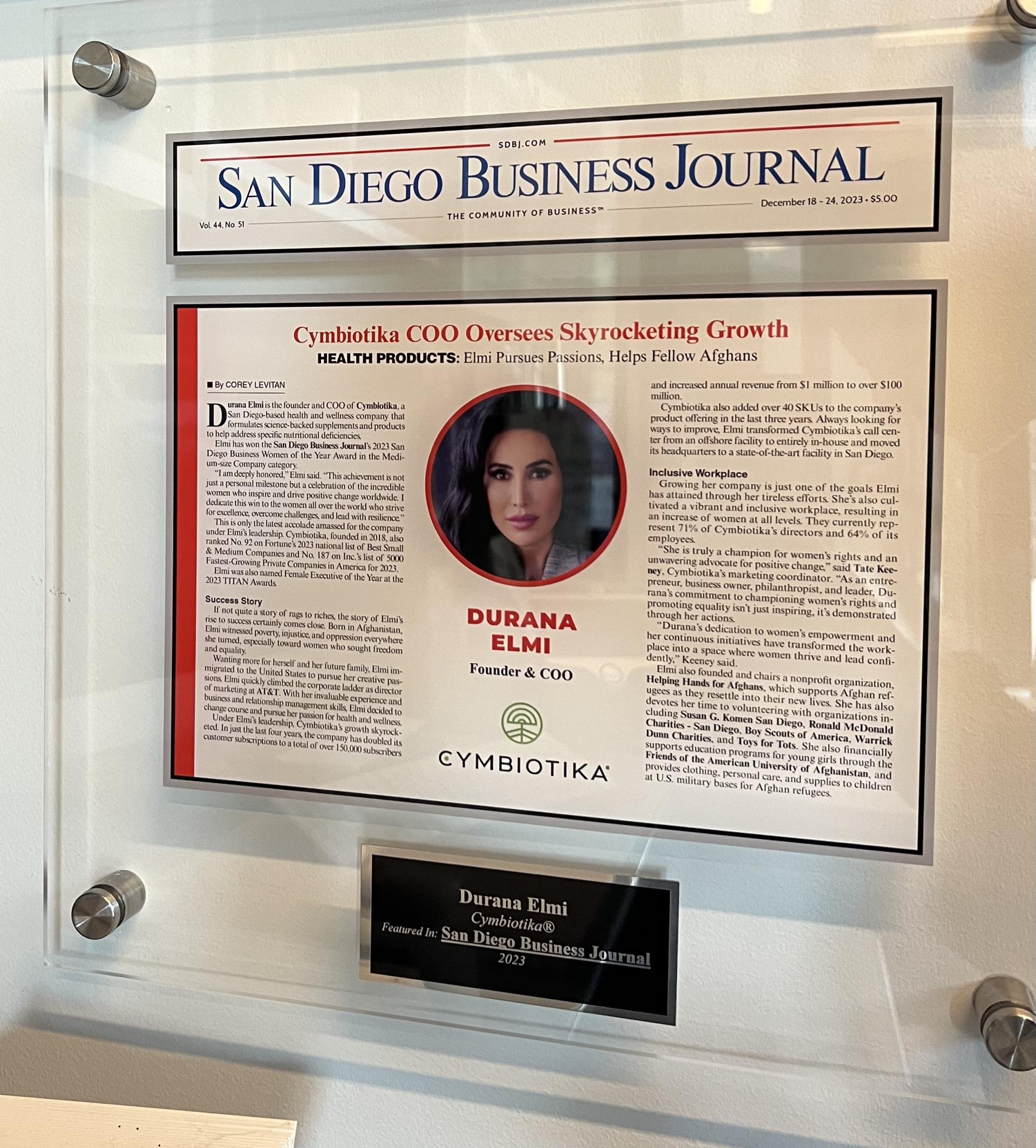 TITAN Women In Business and Leadership Awards Winner - Cymbiotika Co-Founder and COO gallery